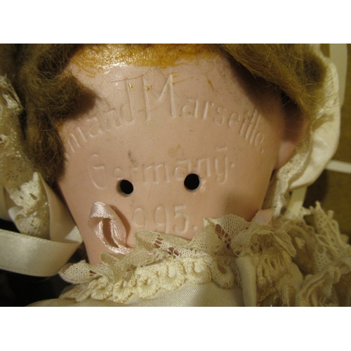 115 - Armand Marseille bisque headed doll marked 995A10M, with sleeping eyes and open mouth with two teeth... 