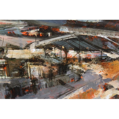 1177 - John McCombs, oil on board titled ' Sheds Delph ' bearing Summer Exhibition label verso for 2003, 16... 