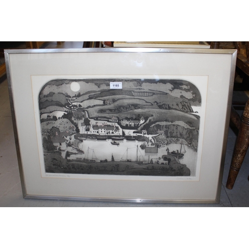 1185 - Graham Clarke, signed Limited Edition etching ' St. Winwalloe's Dream ', No. 23 of 75, 34 x 54cm, fr... 