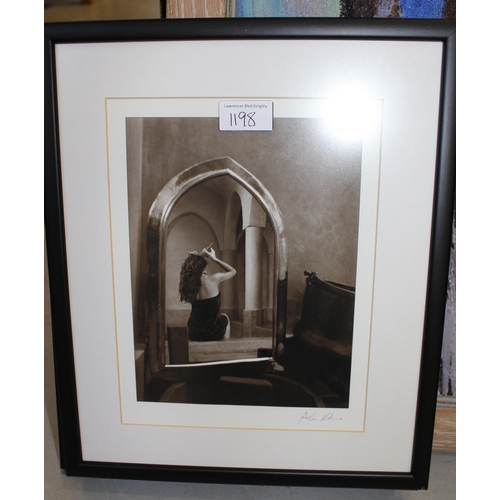 1198 - Set of four Alan Keohane, signed photographs, ladies in interiors, together with a small quantity of... 