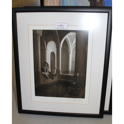 1198 - Set of four Alan Keohane, signed photographs, ladies in interiors, together with a small quantity of... 