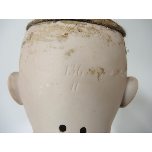 124 - Late 19th / early 20th Century bisque headed doll with sleeping eyes (disconnected) and open mouth w... 