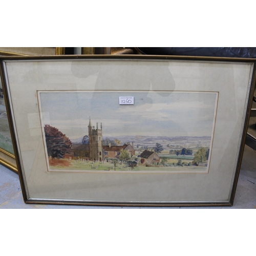 1250 - Rale Bas, pair of watercolours, ' Cothelstone Church and Manor, Somerset ', signed, 23 x 46cm each