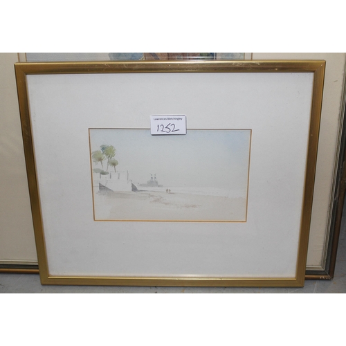 1252 - Sir Hugh Casson, watercolour, ' Low Tide, Chelsea ', bearing Royal Academy Summer 1985 label verso, ... 