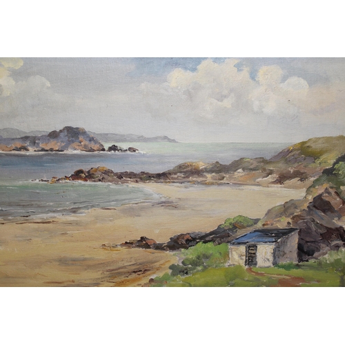 1258 - William J. Burrows, oil on canvas board, view at Magherclougher Strand County Donegal, signed, 27 x ... 