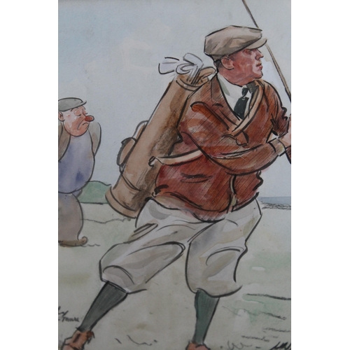 1320 - H.H. Harris, watercolour illustration of a golfer ' Bystander Trophy, Weston-Super-Mare, 1938 ', 24 ... 