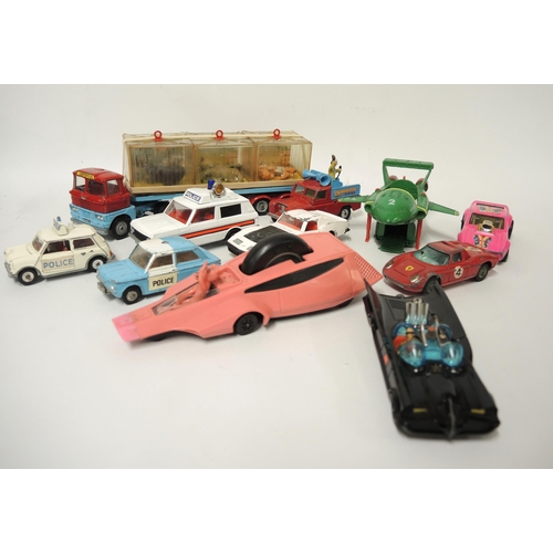 139 - Box containing a quantity of various diecast playworn vehicles including Corgi, Matchbox, Thunderbir... 