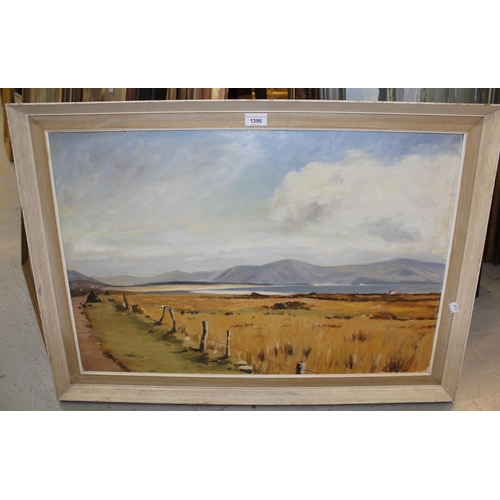 1396 - R.H. Talmadge, oil on board, view of Waterville, County Kerry, 50 x 75cm approximately, framed