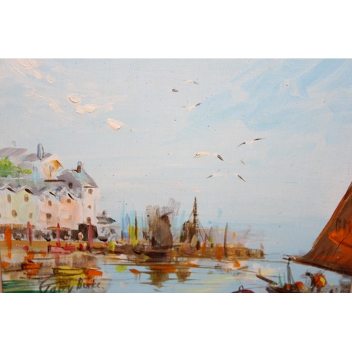 1411 - Terry Burke, pair of oil paintings on board, coastal scenes, 20 x 25cm, framed, together with a wate... 