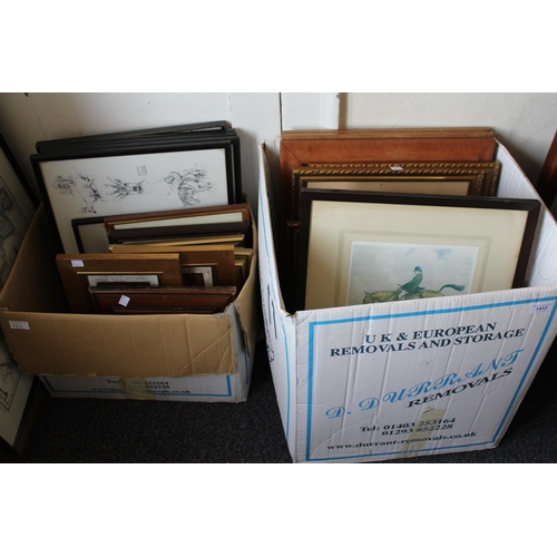 1412 - Large quantity of various framed prints