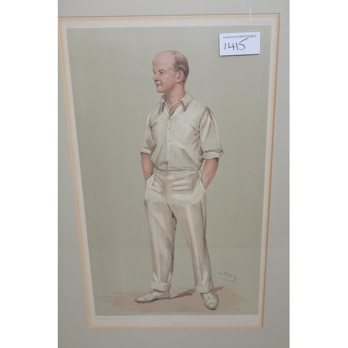 1415 - Group of nine Spy cricket related prints, ' Oxford Cricket ', ' The Croucher ', ' A Century Maker ',... 