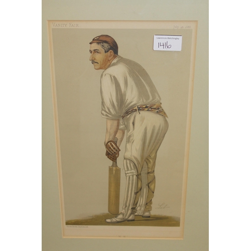 1416 - Group of six Vanity Fair cricket related prints by Lib, Stuff and others, ' Charlie ', ' WW ', ' A B... 