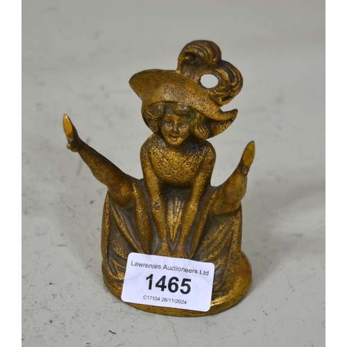 1465 - Patinated bronze figure of a Can-can dancer, 11cm high