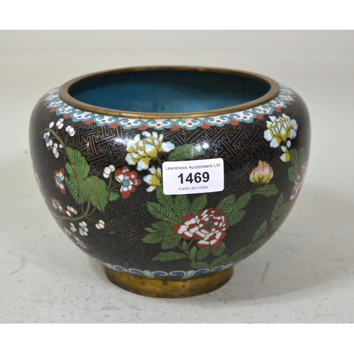 1469 - Japanese cloisonne jardiniere, 20cm diameter x 14cm high