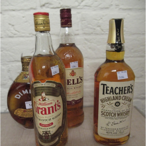 1496 - One bottle, Dimple Haig Whisky, together with three other bottles of Whisky