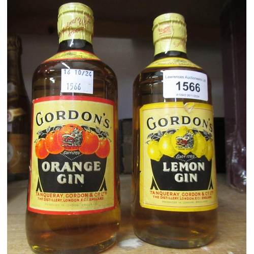 1566 - One bottle, Tanqueray Gordon & Co. Ltd. lemon gin, together with another similar, orange gin