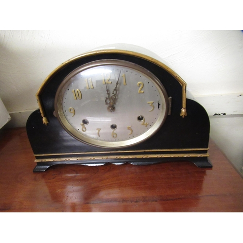 1615 - 1930's Three train mantel clock, together with a servant's bell call board