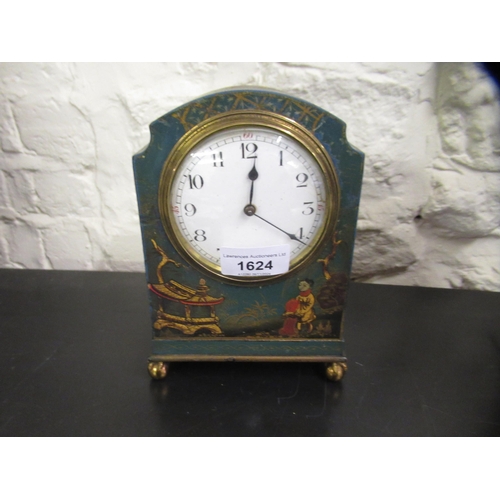 1624 - Early 20th Century blue chinoiserie decorated mantel clock