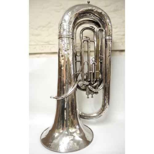 166 - Silver plated tuba ' Solaron Class A by Boosey & Co. ' (un-cased)