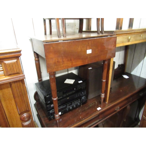 1669 - Small early 19th Century mahogany side table with a single drop flap to the rear, single drawer with... 