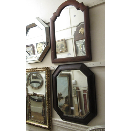 1687 - Art Deco glass wall mirror and various other small wall mirrors