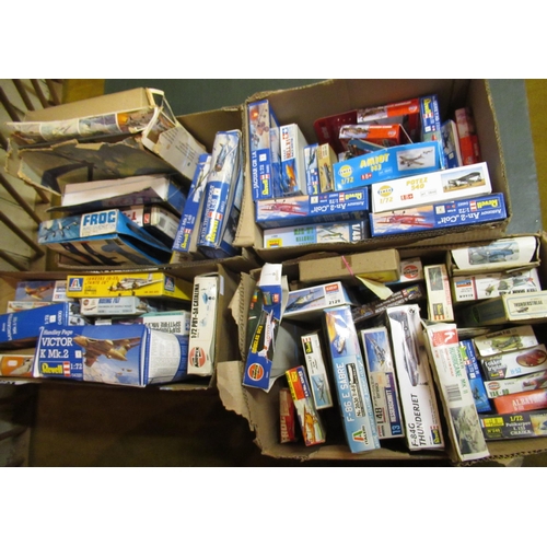 170 - Four boxes containing a quantity of unbuilt model aircraft kits, including Airfix, Revel, Italeri an... 