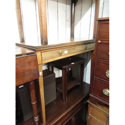 1729 - George III mahogany rectangular fold-over tea table, the reeded top above a single drawer on square ... 