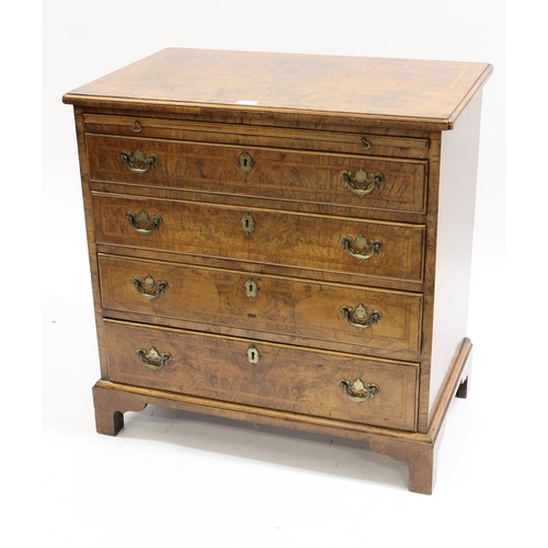 1738 - Late 19th / early 20th Century figured walnut dwarf chest in 18th Century style, the moulded and her... 