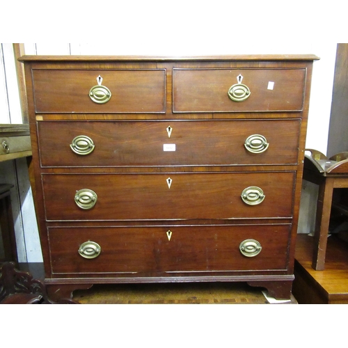 1812 - 19th Century mahogany straight front chest of two short and three long graduated drawers with oval b... 