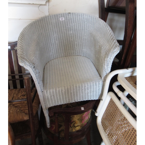 1828 - Lloyd Loom white painted armchair