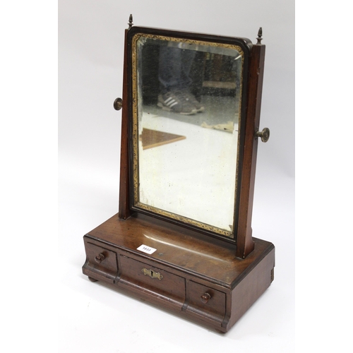 1833 - 18th Century walnut and parcel gilt rectangular swing frame toilet mirror with three drawer box base... 