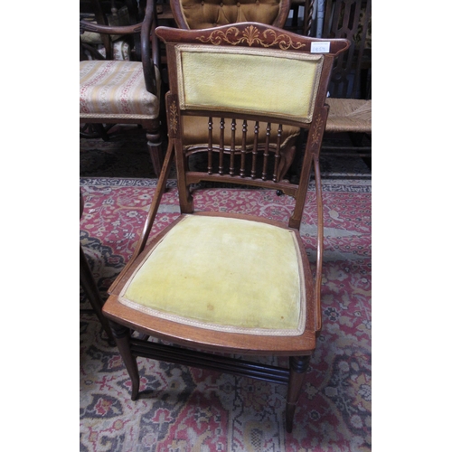 1859 - Victorian mahogany and button upholstered low seat prie dieu chair with pierced back, an Edwardian m... 