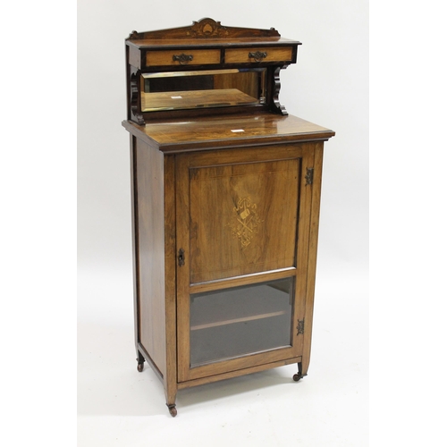 1876 - Late Victorian rosewood marquetry inlaid music cabinet