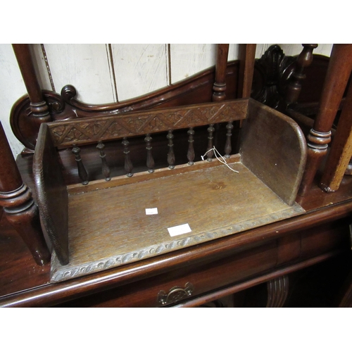 1906 - Late 19th / early 20th Century carved oak spinning chair, together with an oak book rack and a small... 