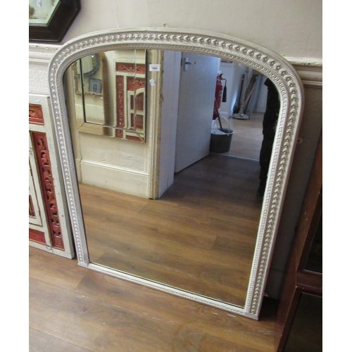 1908 - Victorian moulded composition dome top over mantel mirror with later painted finish, 118 x 96cm