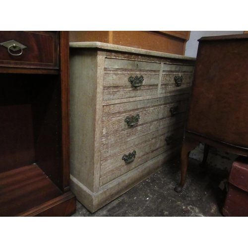 1911 - Victorian ash chest of two short and two long drawers with brass handles (at fault), 99cm wide, toge... 