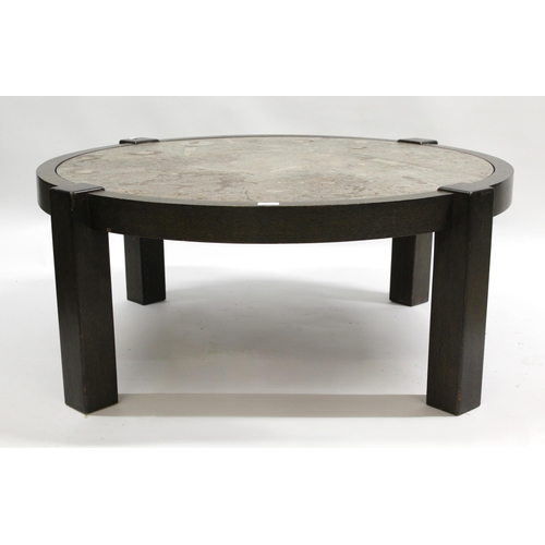 1935 - Modern Limited Edition fossil marble coffee table, 116cm diameter x 46cm, with original brochure and... 