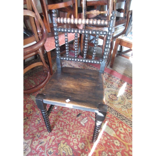 1939 - 19th century bobbin turned side chair with a panel seat