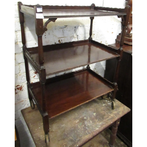 1989 - Edwardian mahogany shaped top occasional table on cabriole supports with undertier, 68cm diameter, t... 