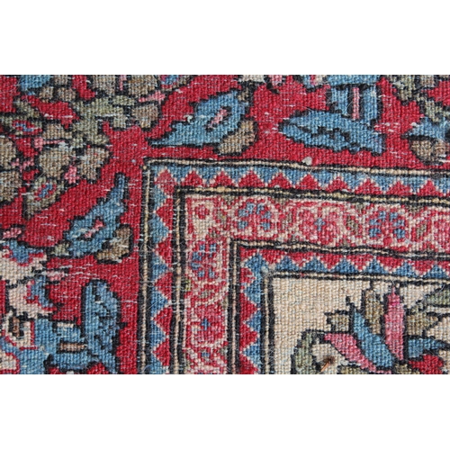 2 - Isfahan rug with an all-over stylised floral Mihrab design on a beige ground with borders, 200 x 148... 