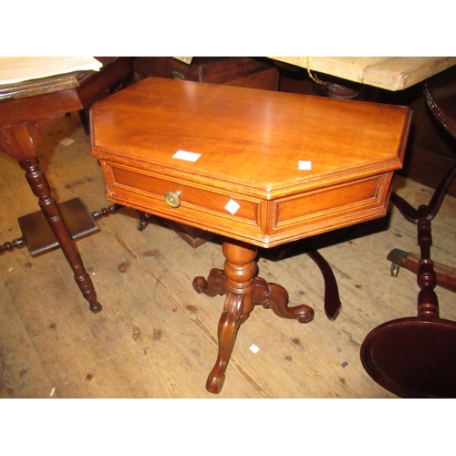 2002 - Reproduction mahogany occasional table, the irregular octagonal top above a lyre form base, 53 x 40c... 