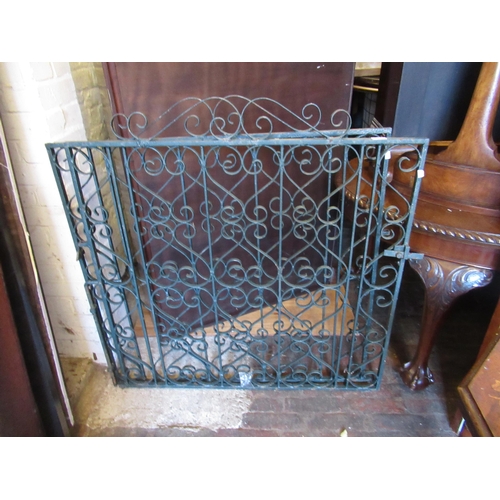 2025 - Pair of painted wrought iron gates, each 107 x 100cm