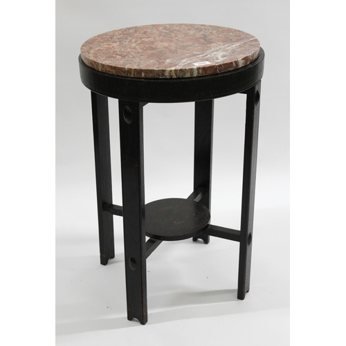 2040 - Early 20th Century Continental oak marble topped circular occasional table