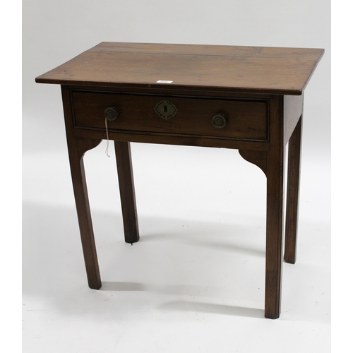 2042 - Small early 19th Century mahogany small single drawer side table, 70 x 44 x 70cm high