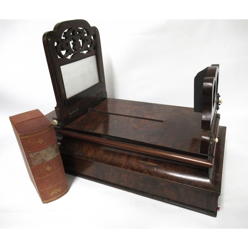 280 - Victorian figured walnut stereoscopic viewer, together with a cased set of Underwood Tours cards