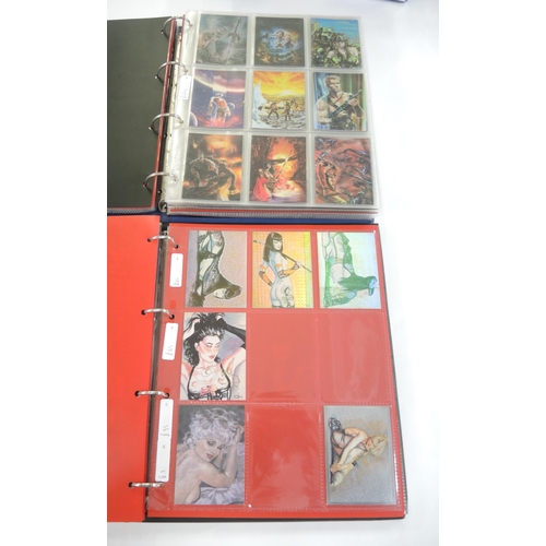 298 - Five albums of Comic Image trading cards, including Vampirella, Olivia, The Painted Cow etc.