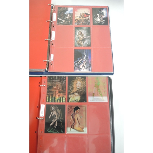 298 - Five albums of Comic Image trading cards, including Vampirella, Olivia, The Painted Cow etc.