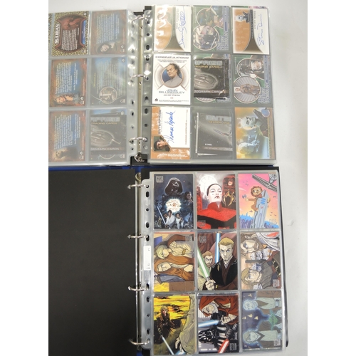 320 - Five albums of trading cards, including Impel, Topps, Rittenhouse, Star Trek Enterprise cards includ... 