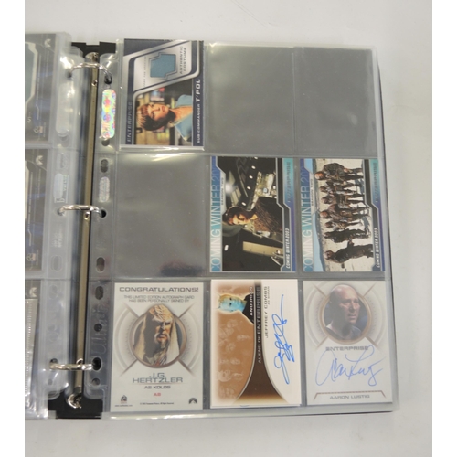 320 - Five albums of trading cards, including Impel, Topps, Rittenhouse, Star Trek Enterprise cards includ... 