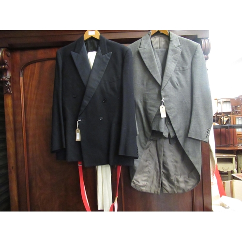 35 - Gentleman's Max Mara three piece double breasted suit, together with a vintage mourning suit and a d... 